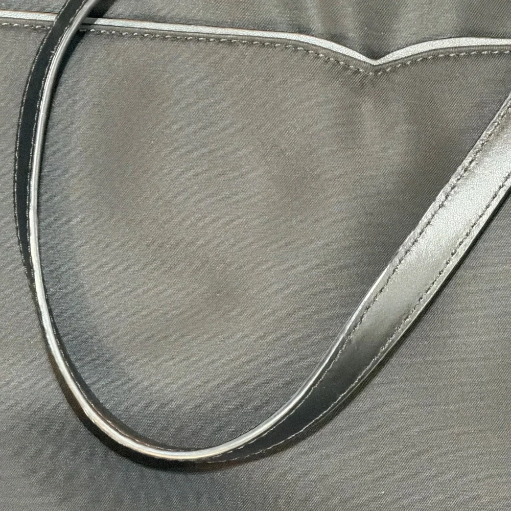 Kate Spade Laptop Bag Women Black Nylon Leather Trim Slim Briefcase Crossbody